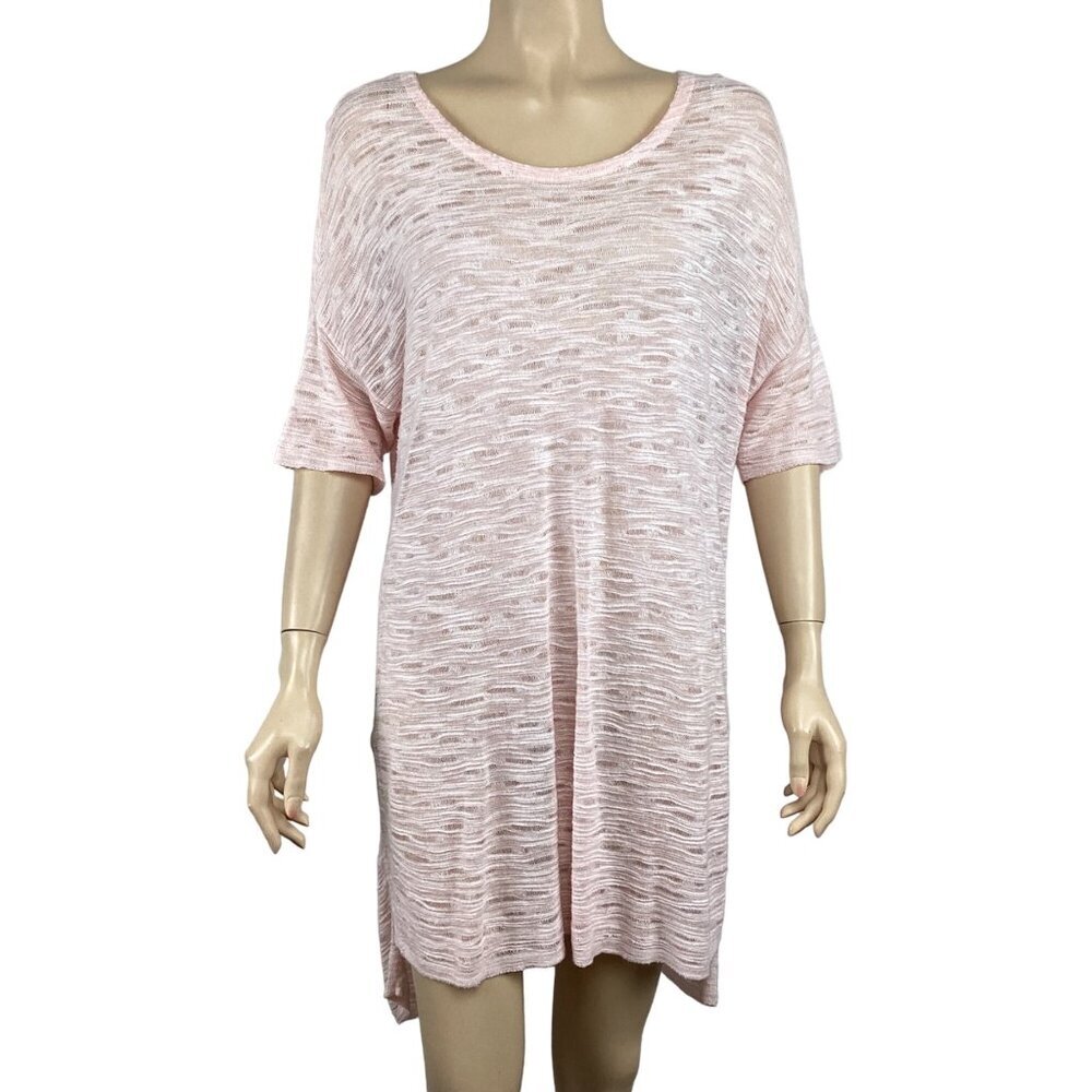 Pure Jill Pink Knit Tunic Sweater‎ Lightweight & Breathable Size Medium